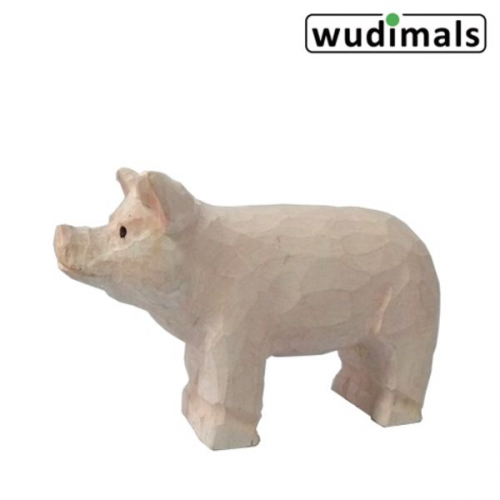 Wudimals A040611 - Ferkel, Piglet, handgeschnitzt aus Holz