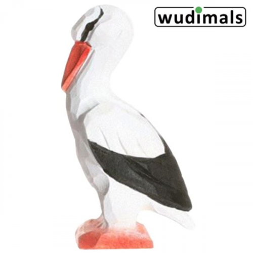 Wudimals A041007 - Storch, Stork, handgeschnitzt aus Holz