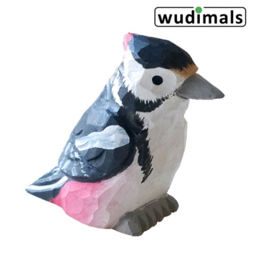 Wudimals A041010 - Specht, Woodpecker, handgeschnitzt aus Holz