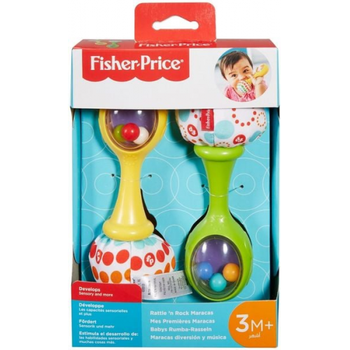 Fisher Price - Babys Rumba-Rasseln mit Stoff, Baby-Spielzeug, Greifling