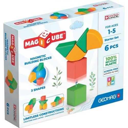 Invento 507005 - Geomag Magicube Shapes Starter Set 6, Magnetischer Baukasten, Magnetspielzeuge