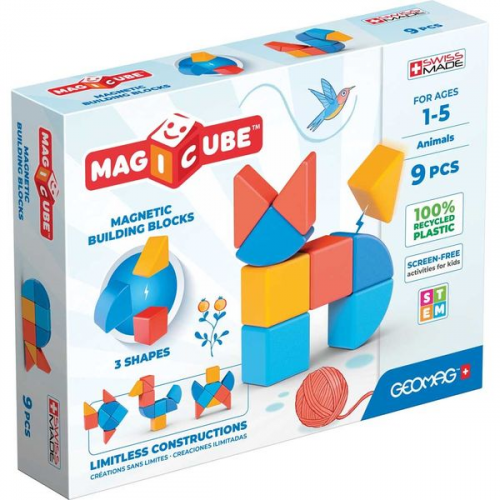 Invento 507007 - Geomag Magicube Shapes Animals 9, Magnetischer Baukasten, Magnetspielzeuge