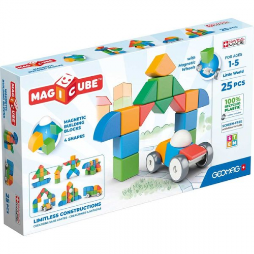 Invento 507009 - Geomag Magicube Shapes Little World 25, Magnetischer Baukasten, Magnetspielzeug