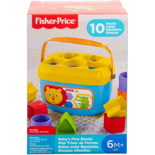 Fisher Price - Babys erste Bausteine, Motorikwürfel, Steckspiel, Bauklötze, Steckwürfel