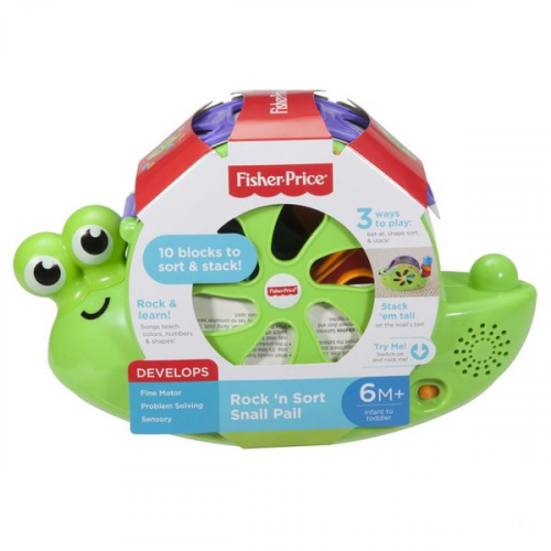 Fisher Price - Babys Musik Schnecke, Steckspielzeug, Stapelspiel, Lernspielzeug