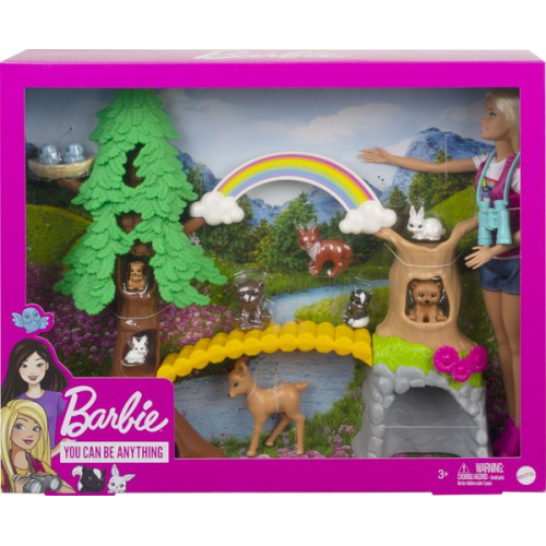 Mattel - Barbie - Waldtier-Forscherin-Spielset mit Puppe und Zubehör