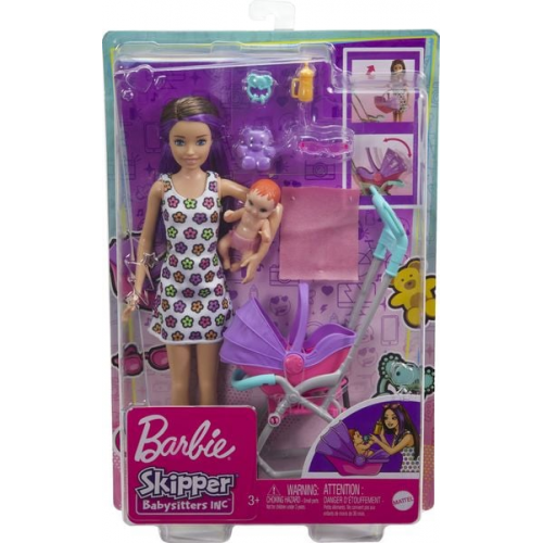 Barbie - Barbie Skipper Babysitters Inc.-Puppe und Kinderwagen-Spielset