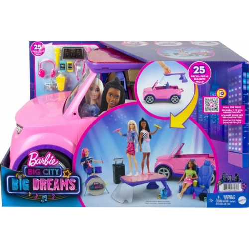 Mattel - Barbie - Bühne Frei für große Träume - SUV Auto inkl. Bühne und Zubehör