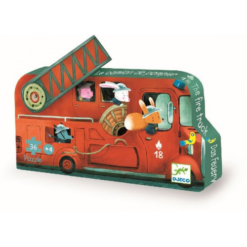 Djeco - (N) Formenpuzzle: The fire truck - 16pcs