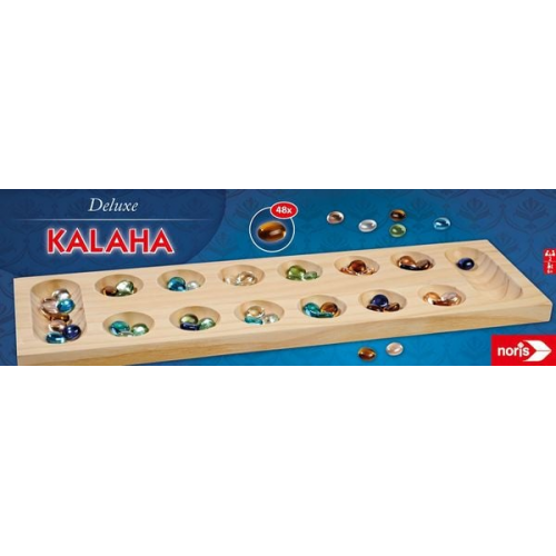 Noris 606101981 - Deluxe Kalaha, Mancala-Spiel, Steinchen-Spiel