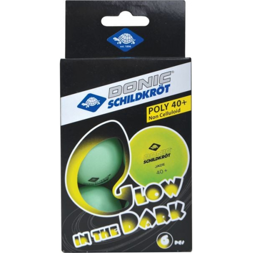 Donic-Schildkröt - Tischtennisball Glow in the Dark, 6 floureszierende Bälle in Poly 40+ Qualität