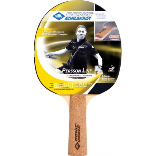 Donic Tischtennis Schläger Persson 500 mit Kork Griff, One Size