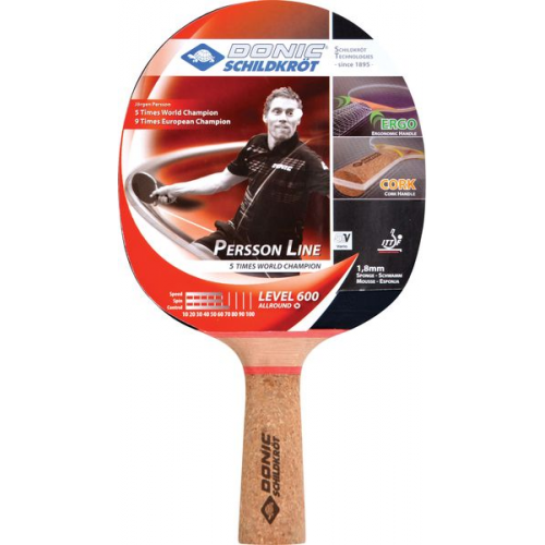 Tischtennis Schläger Persson 600 mit Kork Griff, one Size