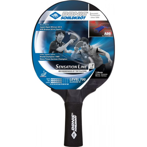 Tischtennis Schläger Sensation 700, ASG Anti Shock Grip, Schwarz, One Size