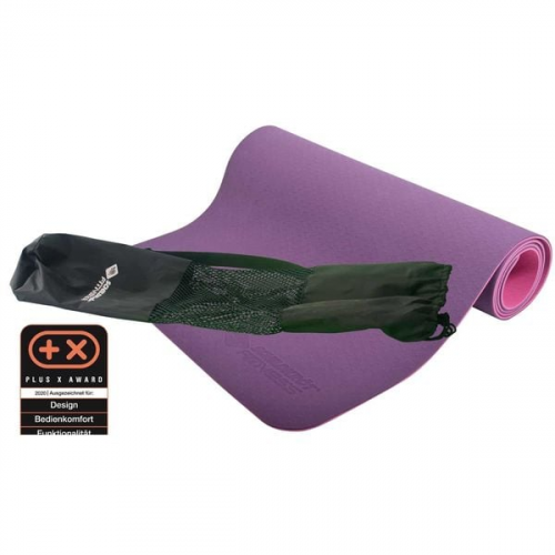 Schildkröt 960269 - Bicolor Yogamatte Fitness, 183x61x0,4cm, PVC-frei, purple/pink