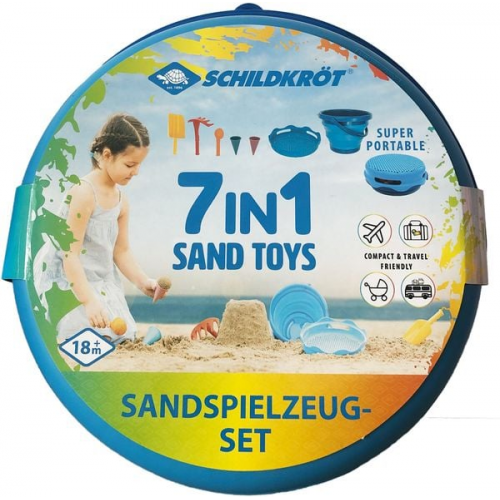 Schildkröt Funsport - 7in1 Sand Toys Falteimer Set - Blau