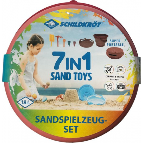 Schildkröt Funsport - 7in1 Sand Toys Falteimer Set - Rot