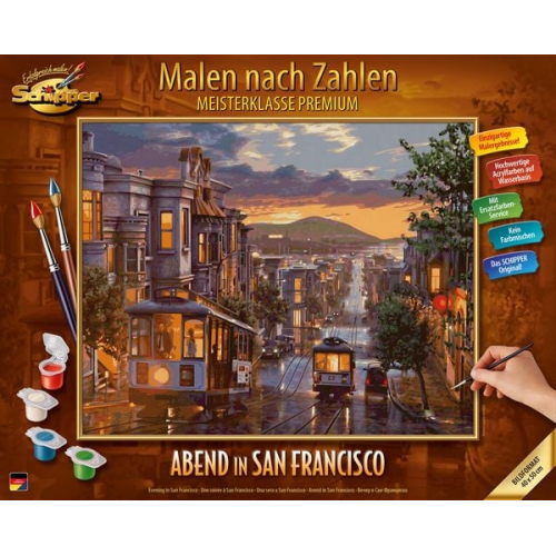 Schipper 609130896 - Malen nach Zahlen, Meisterklasse Premium, Abend in San Francisco, 40x50cm