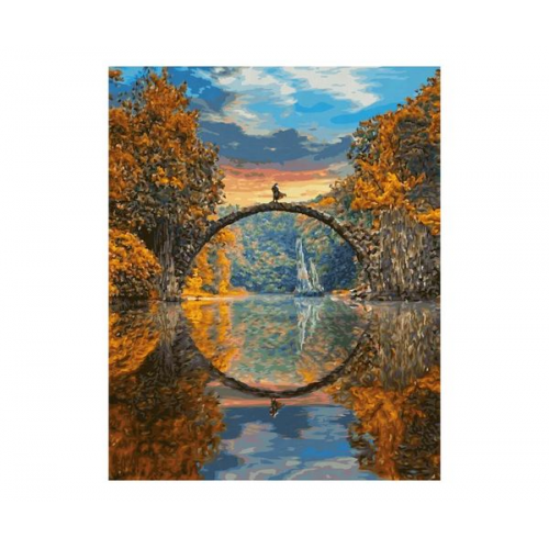 Schipper 609130898 - Malen nach Zahlen, Meisterklasse Premium, Teufelsbrücke am Rakotzsee, 40x50cm