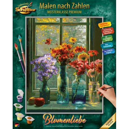 Schipper 609130905 - Malen nach Zahlen, Blumenliebe, 40x50cm