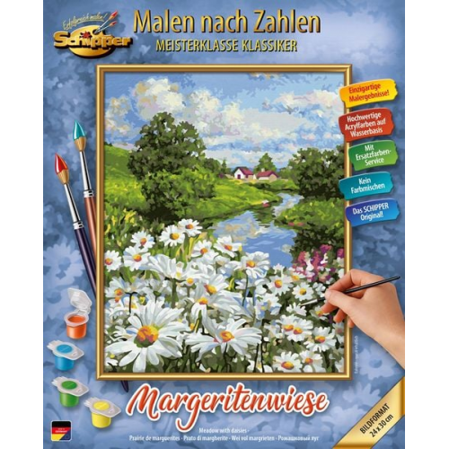 Schipper 609240899 - Malen nach Zahlen, Meisterklasse Klassiker, Margeritenwiese, 24x30cm