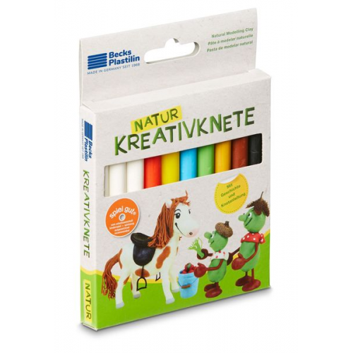 Corvus A730186 - Becks Plastilin Natur Kreativknete Pony, 10 Stangen, Knete