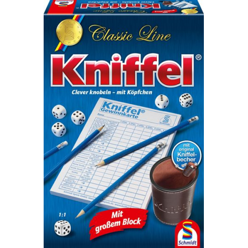 Schmidt Spiele - Kniffel - Classic Line, Kniffel, mit großem Spielblock