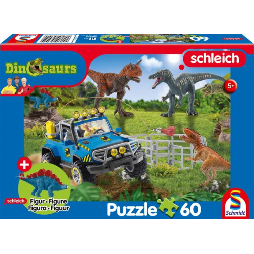 Schmidt Spiele - Schleich : Dinosaurs - Urzeit-Giganten, 60 Teile plus Figur