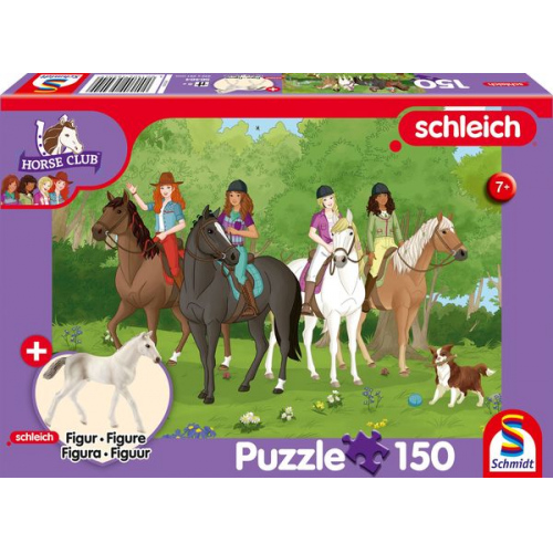 Schmidt Spiele - Schleich : Horse Club - Club Holstein Fohlen, 150 Teile plus Figur