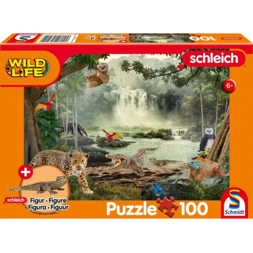 Schmidt Spiele - Schleich : Wild Life - Im Regenwald, 100 Teile plus Figur