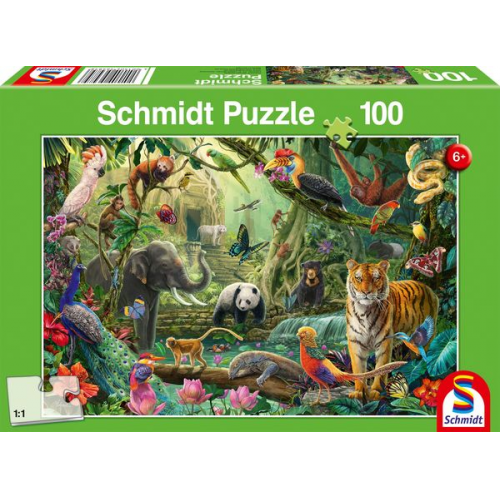 Schmidt Spiele - Bunte Tierwelt im Dschungel, 100 Teile