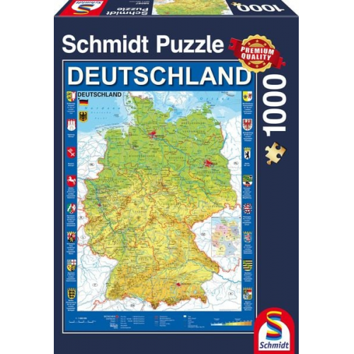 Schmidt Spiele - Deutschlandkarte, 1000 Teile