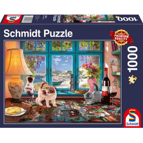 Schmidt 58344 - Am Puzzletisch, Premium-Puzzle