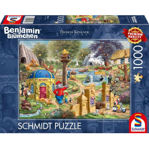 Schmidt Spiele - Thomas Kinkade - Benjamin Blümchen, Ein Tag im Neustädter Zoo, 1000 Teile