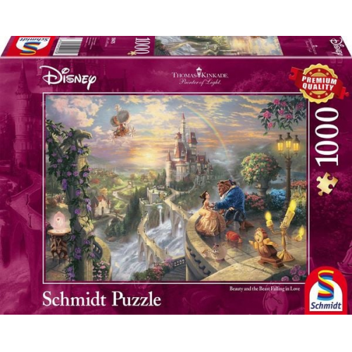 Schmidt Spiele - Puzzle - Thomas Kinkade - Disney Die Schöne und das Biest, 1000 Teile