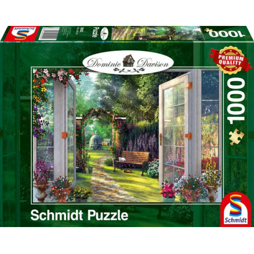 Schmidt 59592 - Dominic Davison, Blick in den verwunschenen Garten, Premium-Puzzle