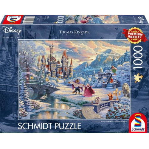 Schmidt Spiele - Disney, Die Schöne und das Biest, Zauberhafter Winterabend, Limited Christmas Editi