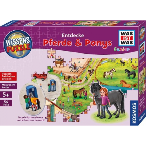 KOSMOS - Was ist Was Junior Wissens Puzzle - Entdecke Pferde & Ponys, 54 Teile