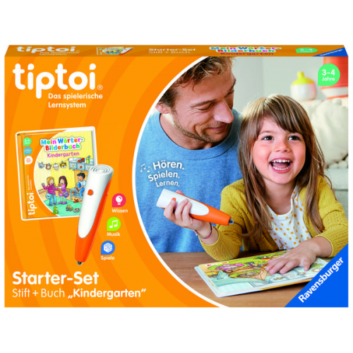 Ravensburger 00113 - tiptoi® Starter-Set, Stift + Buch Wörter-Bilderbuch Kindergarten, Lernsystem