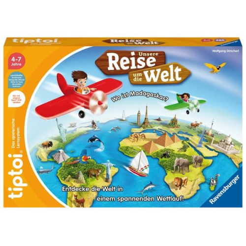 Ravensburger 00117 - tiptoi® Unsere Reise um die Welt, Geografiespiel, Lernspiel