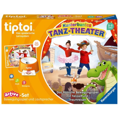 Ravensburger 00122 - tiptoi® avtive-Set, Kunterbuntes Tanz-Theater, Bewegungsspiel, Lernspiel