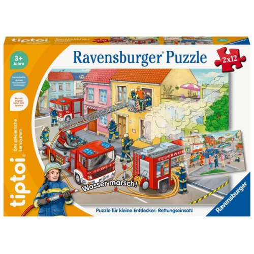 Ravensburger 00133 - tiptoi® Puzzle für kleine Entdecker: Rettungseinsatz, 2x12 Teile