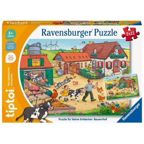 Ravensburger 00136 - tiptoi® Puzzle für kleine Entdecker: Bauernhof, 2x12 Teile