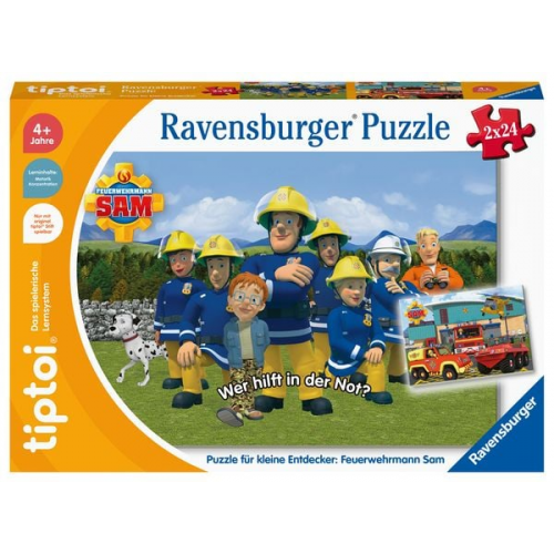 Ravensburger 00139 - tiptoi® Puzzle für kleine Entdecker: Feuerwehrmann Sam, 2x24 Teile