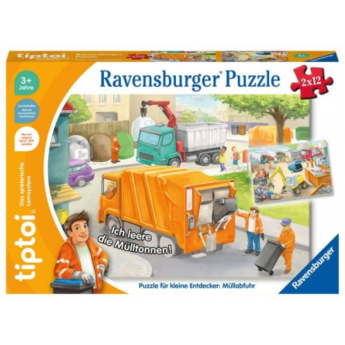 Ravensburger - tiptoi Puzzle für kleine Entdecker: Müllabfuhr, 12 Teile