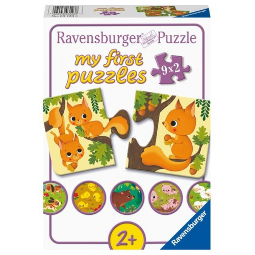 Puzzle Ravensburger Tiere und ihre Kinder 9 X 2 Teile