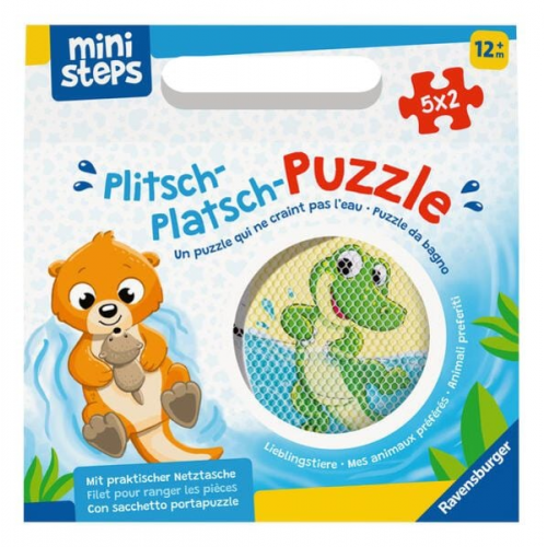 Ravensburger - ministeps: Plitsch-Platsch-Puzzle Lieblingstiere