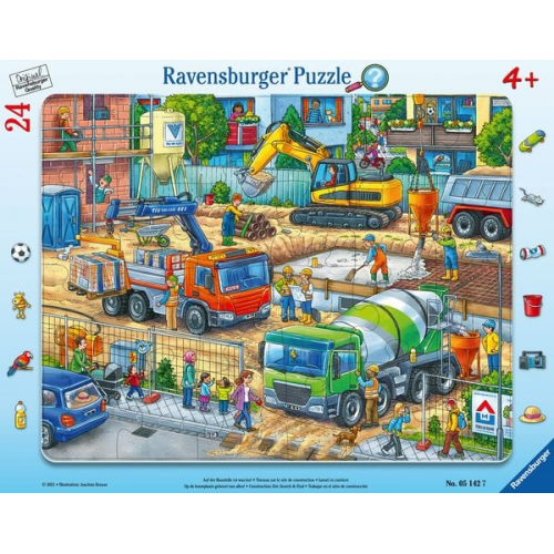 Rahmenpuzzle Ravensburger Auf der Baustelle ist was los! 24 Teile