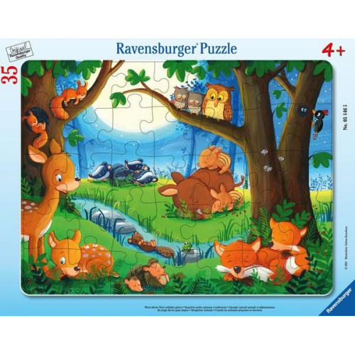 Rahmenpuzzle Ravensburger Wenn kleine Tiere schlafen gehen 35 Teile