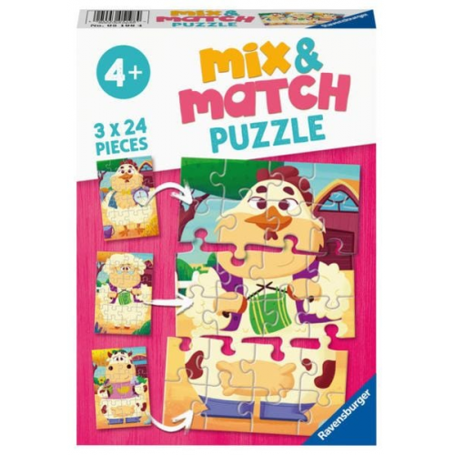 Puzzle Ravensburger Meine Bauernhoffreunde Mix&Match 3 X 24 Teile